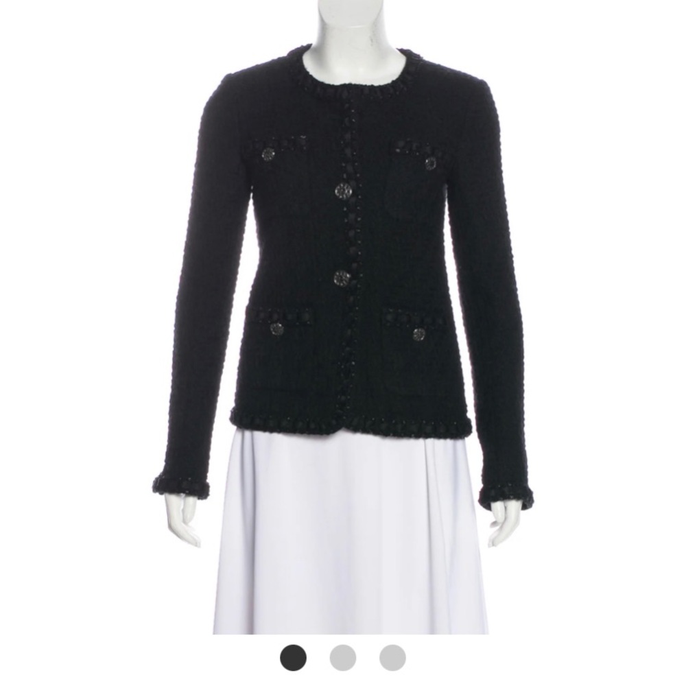 ISO..Chanel 2016 Black Tweed Jacket